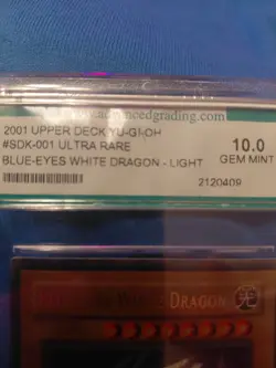 Blue eye white dragon light yu Gi Oh card 2001 - Image 3