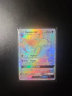 Espeon GX Rainbow Secret Rare Pokemon TCG Card 152/149 Sun & Moon - Image 1