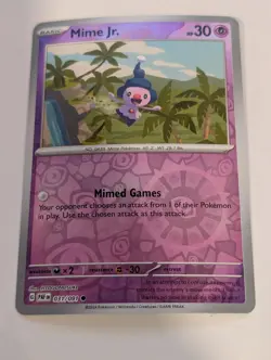 Mime Jr. 031/091 - SV: Paldean Fates Reverse Pokemon Holo Foil Nice! - Image 1