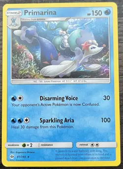 Primarina 41/149 Pokemon TCG Sun & Moon Base Set Rare Non Holo MINT NM - Image 1
