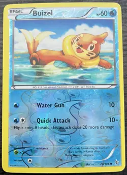 Buizel 28/106 Pokemon TCG XY Flashfire Reverse Holo Light Play LP - Image 1