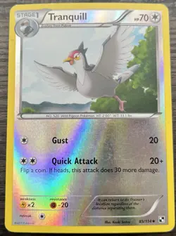 Tranquill 85/114 Pokemon TCG Black & White Base Set Reverse Holo Light Play LP - Image 1