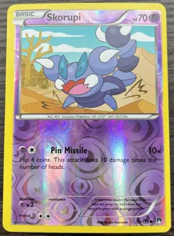 Skorupi 53/122 Pokemon TCG XY Breakpoint Reverse Holo Light Play LP - Image 1