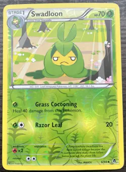 Swadloon 6/98 Pokemon TCG Black & White Emerging Powers Reverse Holo LP - Image 1
