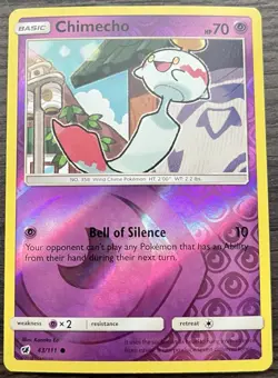 Chimecho 43/111 Pokemon TCG Sun & Moon Crimson Invasion Reverse Holo MINT NM - Image 1
