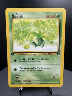 Pokemon TCG WOTC Team Rocket 1st Edition Oddish 63/82 Common LP - Image 1