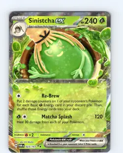 Pokemon Sinistcha EX S&V Twilight Masquerade 023/167 Ultra Holo Double Rare NM - Image 1