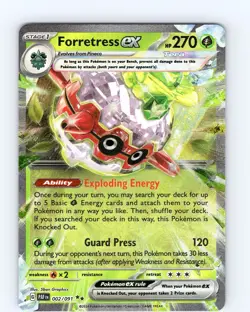 Pokemon TCG Forretress EX S&V Paldean Fates 002/091 Ultra Holo Double Rare NM - Image 1