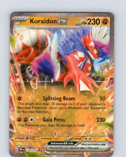 Pokemon TCG Koraidon EX S&V Obsidian Flames 124/197 Ultra Holo Double Rare NM - Image 1