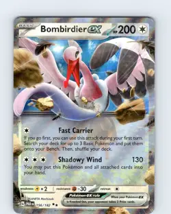 Pokemon TCG Bombirdier EX S&V Paradox Rift 156/182 Ultra Holo Double Rare NM - Image 1