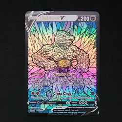 Pokemon Machoke Stain Glass Custom Made Fan Art Holo - Image 1