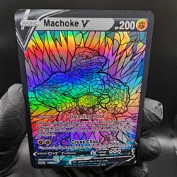 Pokemon Machoke Stain Glass Custom Made Fan Art Holo - Image 2