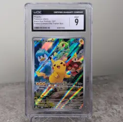 Pokemon Pikachu Black Star Promo 027 Holo Paldea Evolved Elite Trainer CGC 9 - Image 1