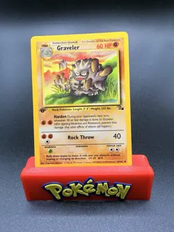 1999 Pokemon TCG Graveler #37/62 1st Edition Stage 1 Uncommon Fossil Set WOTC NM - Image 1