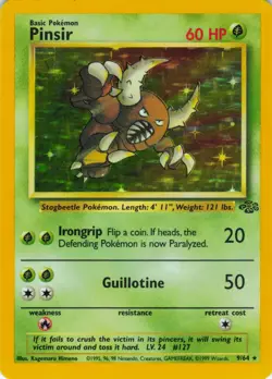 Pinsir - Holo - 9/64 Jungle Set - Pokemon TCG - 1999 - Image 1