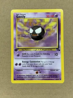 1st Edition Gastly 33/62 Pokemon TCG WOTC Base Set Fossil NM - Image 1