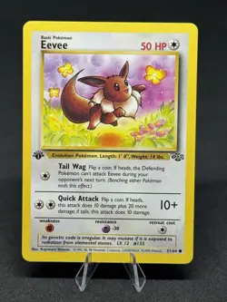 Pokemon Eevee 51/64 Jungle 1st Edition Regular - Image 1