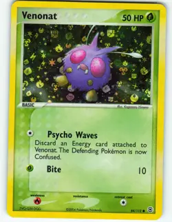 Venonat - Reverse Holo - 84/112 FireRed & LeafGreen - Pokemon TCG - 2004 - Image 1