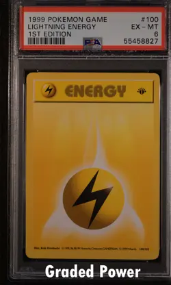Base Set 1st Edition Lightning Energy PSA 6 (8827) 100/102 Pokemon - Image 1