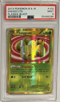 2013 Pokemon B&W Plasma Blast Exeggcute #102 Secret Holo PSA 9 - Image 1