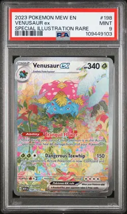 2023 POKEMON MEW EN-151 SPECIAL ILLUSTRATION RARE #198 VENUSAUR EX PSA 9 - Image 1