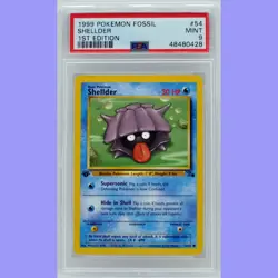 Pokemon 1st Edition Shellder 54/62 Fossil PSA 9 MINT - Image 1