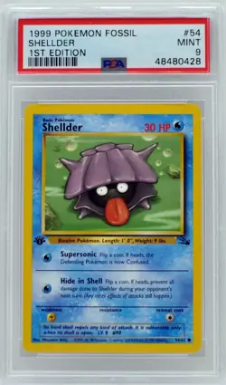 Pokemon 1st Edition Shellder 54/62 Fossil PSA 9 MINT - Image 3