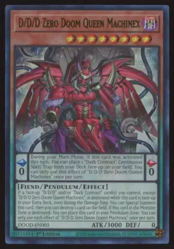 Yu-Gi-Oh! D/D/D Zero Doom Queen Machinex Doom of Dimensions Foil 1st Edition - Image 1