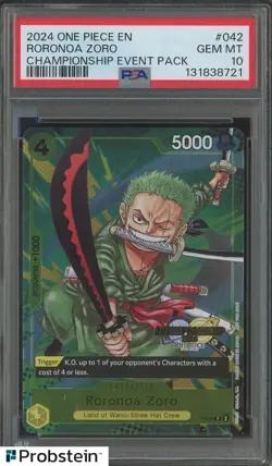 2024 ONE PIECE CHAMPIONSHIP 2024 EVENT PACK #042 RORONOA ZORO PSA 10 - Image 1