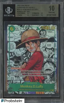 2025 ONE PIECE OP13 ENGLISH #OP03118 MONKEY.D.LUFFY MANGA ART SEC BGS 10 - Image 1