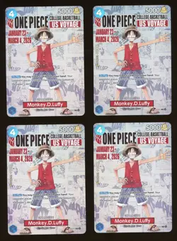 Lot (4) One Piece Promo College Basketball US Voyage #P-055 Monkey D. Luffy - Image 1