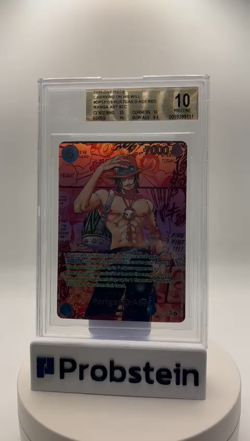 2025 ONE PIECE OP13 ENGLISH #119 PORTGAS.D.ACE RED MANGA ART SEC BGS 10 PRISTINE - Image 2