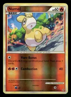 Numel 35/95 Reverse Holo HGSS Unleashed Pokemon Card - 2 - Image 1