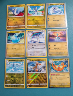 Dratini Dragonite Dragonair Evolutions Lot of 9 Pokemon Cards - Image 1