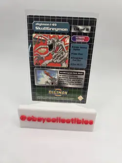 SKULLGREYMON 1999 ULTIMATE DIGIMON Gold Stamp EXCLUSIVE PREVIEW U4 HOLO CARD - Image 2