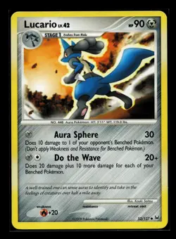 Pokemon Platinum Edition Uncommon Card - Lucario 53/127 LP - Image 1