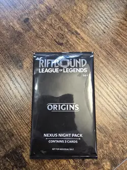 Riftbound Origins Nexus Night Pack Sealed English 3-Card Pack sealed promo - Image 1