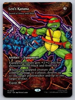 MTG Leo’s Katana Sword of Sinew and Steel Borderless TMNT Rare EN - Image 1
