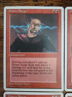 4x MTG Power Surge 4th Edition ⭐Un-played NM SLIGHT WARP ⭐13 HQ PICS Magic ⭐x4 - Image 3