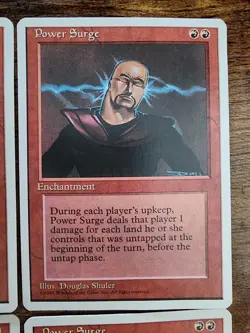4x MTG Power Surge 4th Edition ⭐Un-played NM SLIGHT WARP ⭐13 HQ PICS Magic ⭐x4 - Image 4