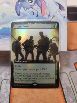 x1 Turtle Power! - Foil - Extended Art R MTG Teenage Mutant Ninja Turtles M/NM, - Image 1
