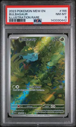 2023 Pokemon Mew EN-151 Bulbasaur Illustration Rare PSA 8 #166 - Image 1