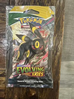 UMBREON ART Pokemon Evolving Skies TCG Sleeved Booster Pack New Factory Sealed - Image 1