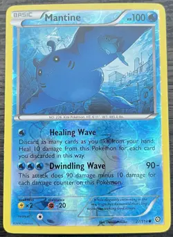 Mantine 27/114 Pokemon TCG XY Steam Siege Reverse Holo Moderate Play MP - Image 1