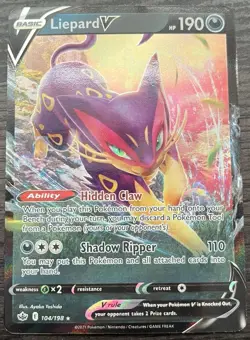 Liepard V 104/198 Pokemon TCG Sword & Shield Chilling Reign Holo MINT NM - Image 1