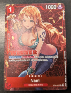 One piece Nami Tournament Pack Vol. 3 Winner ST01-007 NM - Image 1