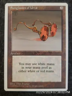 Sunglasses of Urza 4TH NM Artifact Rare MAGIC THE GATHERING CARD UNPLD (DS3D1E2) - Image 1