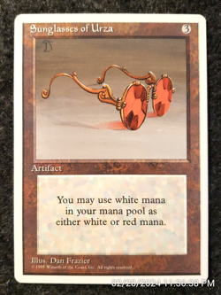 Sunglasses of Urza 4TH NM Artifact Rare MAGIC THE GATHERING CARD (DS3D1D9) - Image 1