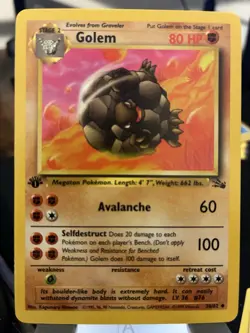 Pokemon TCG Fossil Golem 1st Edition Uncommon Card 36/62 - Image 1
