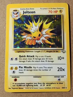 Jolteon - 4/64 - Holo Rare - Jungle - Unlimited - Pokemon Card - Mp - Image 1